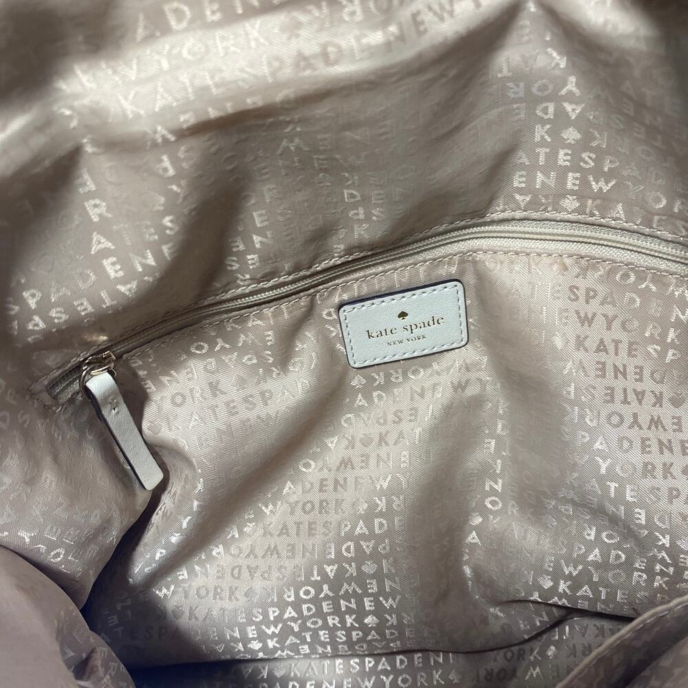 Kate Spade Crossbody Handles Satchel Cream Leather Gold Satin Liner - Picture 4 of 9